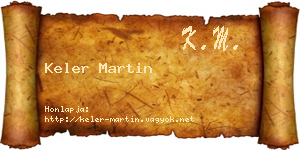 Keler Martin névjegykártya